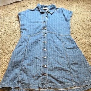 Universal Thread Denim Button-Front Dress - Blue